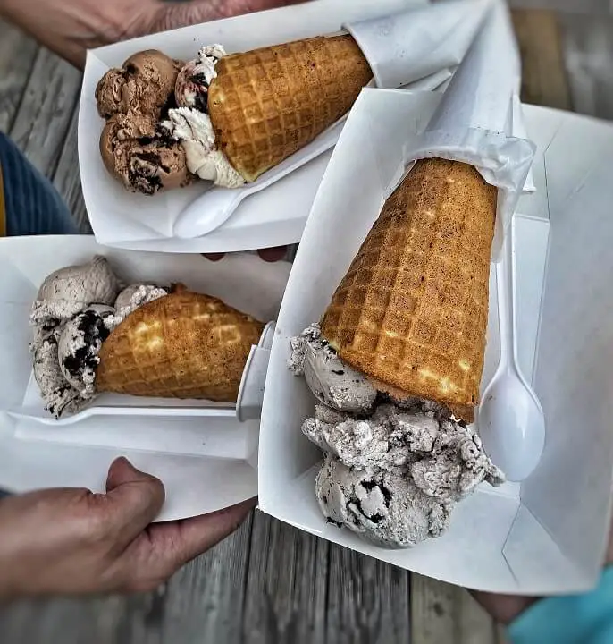 Island Creamery Ice Cream Waffle - Best Restaurants on Chincoteague Island VA