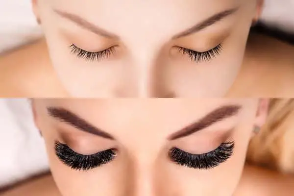 eyelash extensions before and after - FitFab50