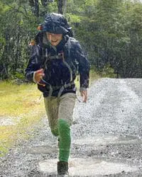 man running in rain