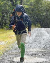 man running in rain
