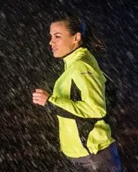 woman running at night