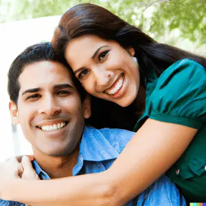 happy young couple. Shapewear can help boost your self-esteem.