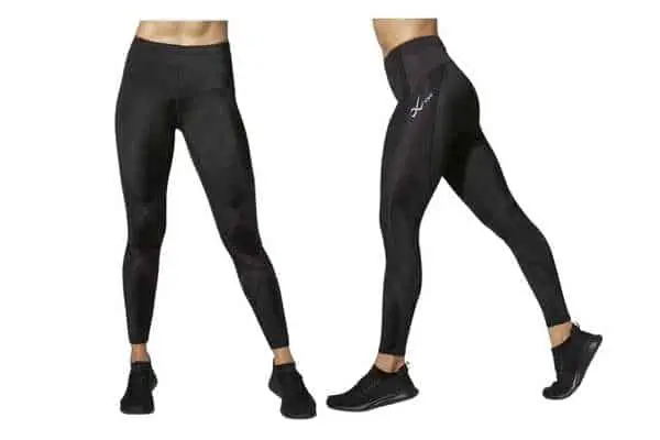 model wearing CW-X Stabilyx Joint Support Compression Tights