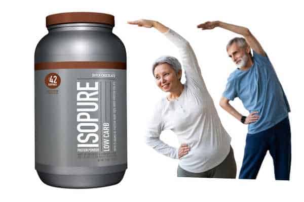 model drinking Isopure Whey Isolate Protein Powder