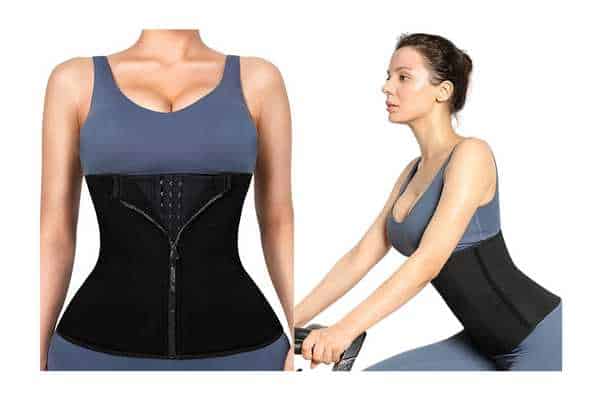 model wearing Reamphy Waist Trainer Corset Women Workout Trimmer