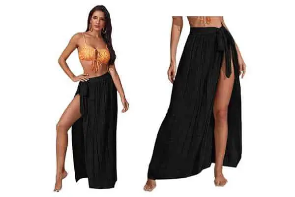 model wearing SheIn Beach Sarong Swimsuit Cover Up
