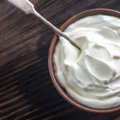 bowl of plain greek yogurt