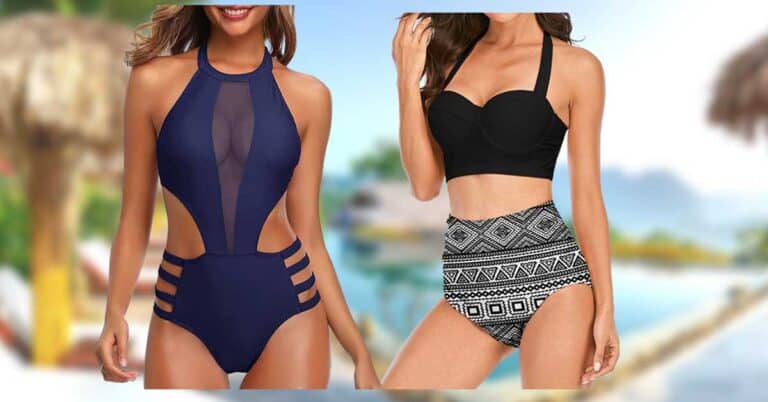 model featured are wearing Best Swimsuits for Large Bust and Tummy