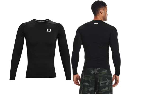 Model wearing Under Armour HeatGear Compression T Shirt