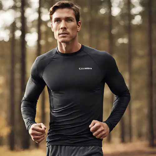 athlete wearing Columbia Omni-Heat Midweight Baselayer. Best Compression Shirts for Winter Running