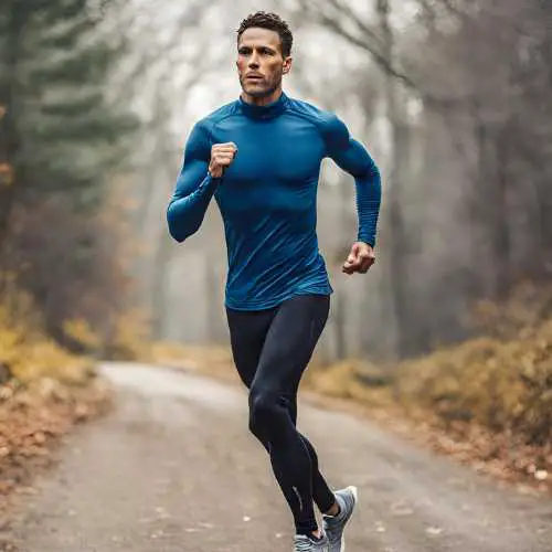 athlete wearing Under Armour ColdGear Compression Mock. Best Compression Shirts for Winter Running