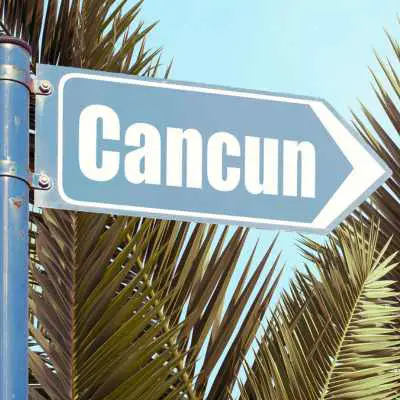 cancun beach sign