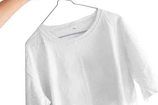 A compression shirt on a hanger. This is an example of proper storage to extend the life of the shirt