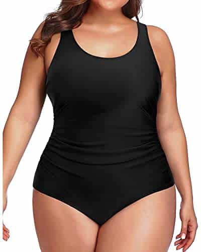 model wearing Daci Plus Size swimsuit
