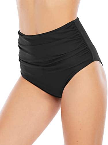 Model wearing a pair of American Trends high waist swim bottoms