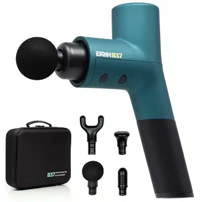 Ekrin B37 massage gun kit, with attachments and case.