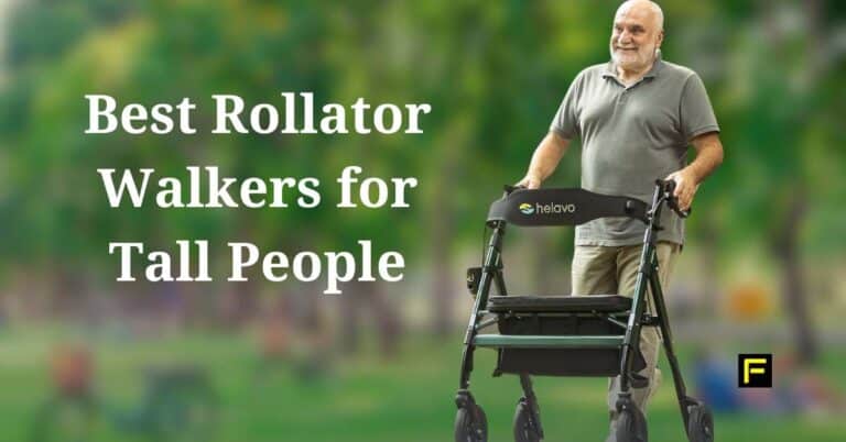 A man pushing a walker. Best Rollator Walker for Tall Person.