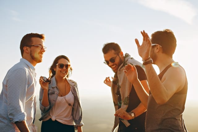 Group of friends. Best face washes for men with sensitive skin.