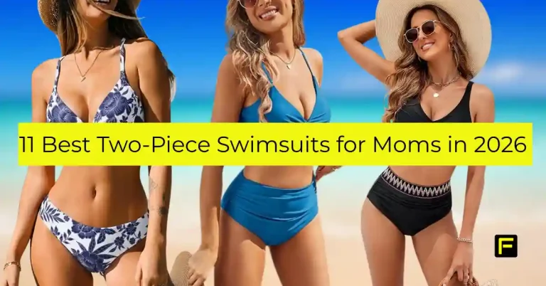 11 Best Two-Piece Swimsuits for Moms. Featured image