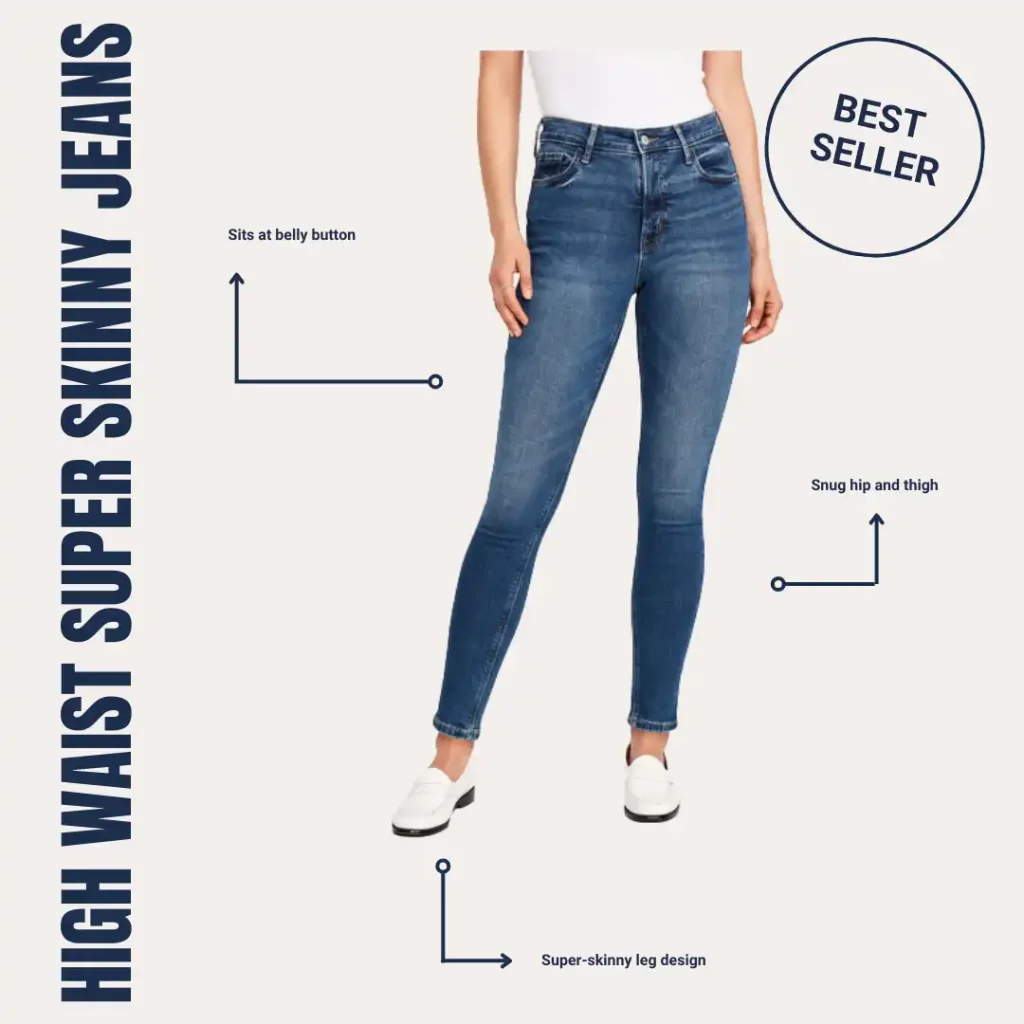Model wearing Old Navy Rockstar Super Skinny Jeans.
