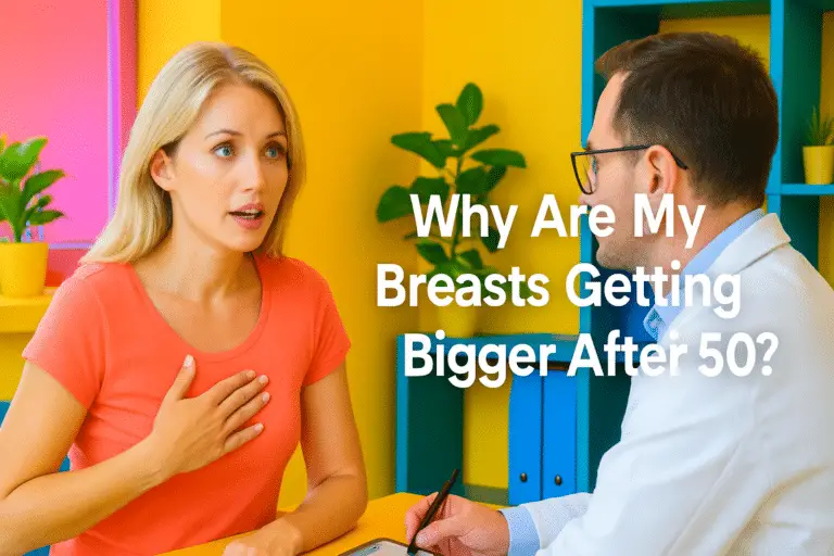 Why Are My Breasts Getting Bigger After 50? Woman and man having a conversation.