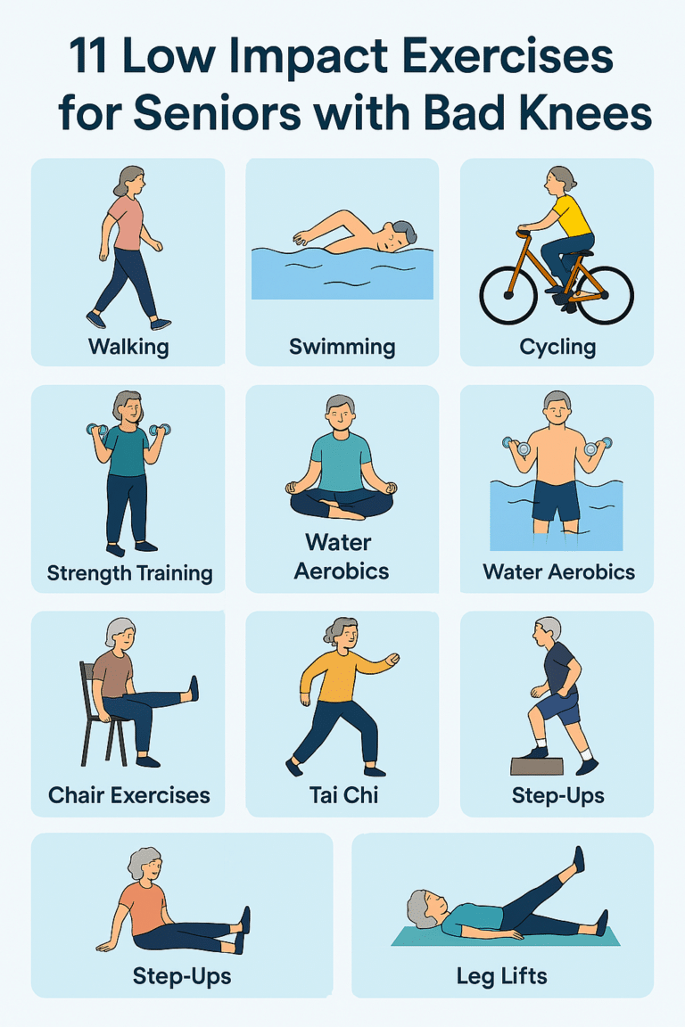 11 Low Impact Exercises For Seniors With Bad Knees (Gentle, Joint ...