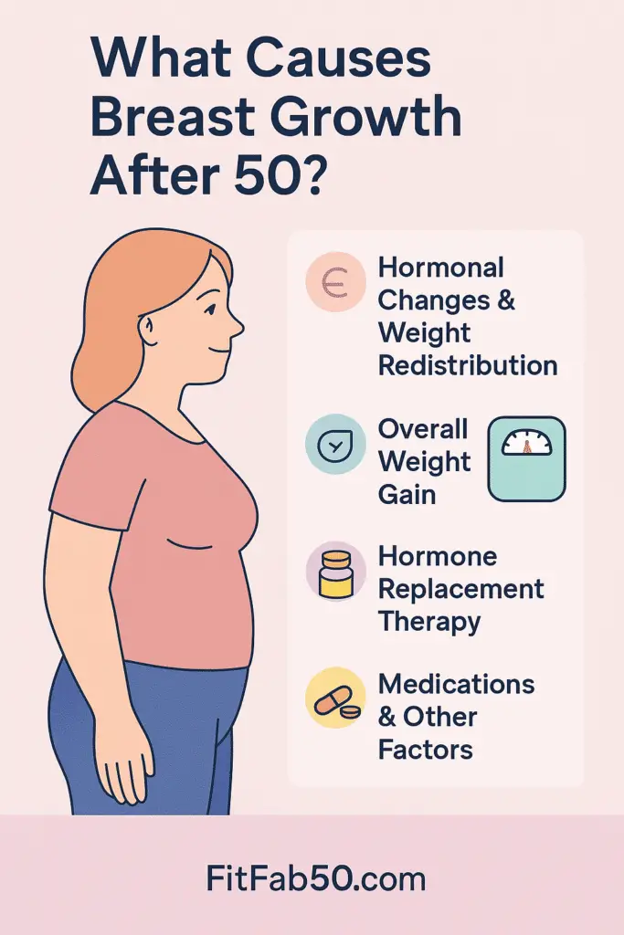 Menopause breast changes infographic.
