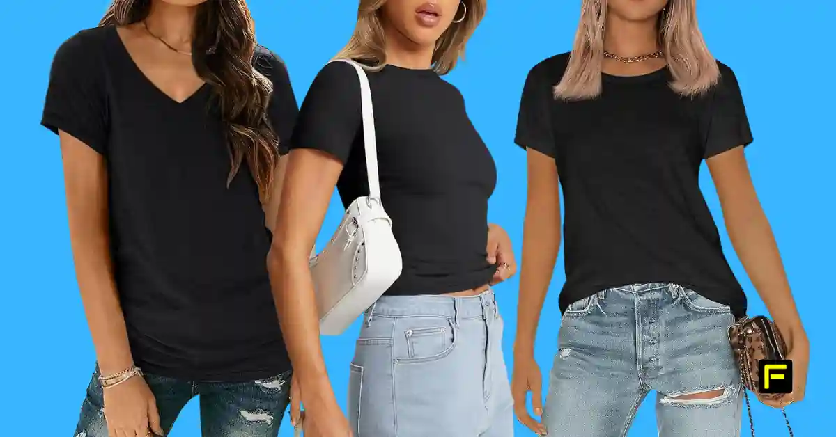 Best Black T-Shirts for Women Over 50. Featured image.
