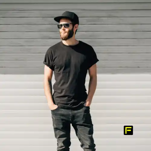 11 Best Jeans for Men with No Butt in 2025: Say Goodbye to Plumber's Crack 13 Model wearing jeans for guys with flat buttocks.