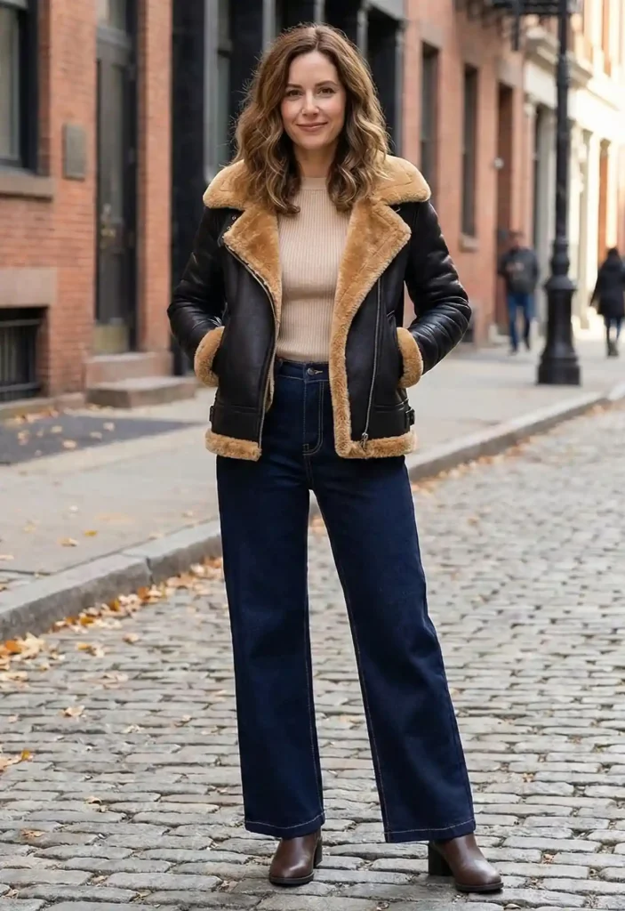 The "Modern Audrey" Ensemble
This is a quintessential Parisian Chic or Mod-inspired outfit. It channels a timeless, 1960s Audrey Hepburn vibe by sticking to a strict black-and-white color palette but keeping things interesting by mixing patterns (the geometric houndstooth pants against the playful polka dot scarf). I