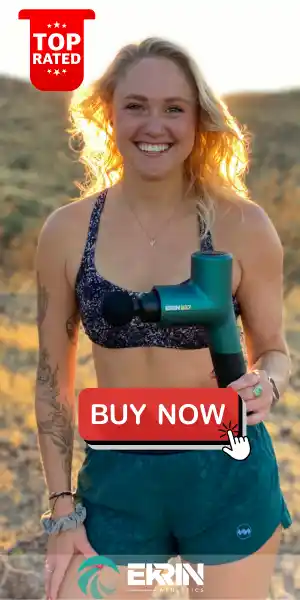 Athlete holding Erkin B37 massage gun 