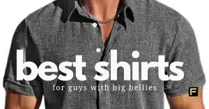 Best Shirts for Guys with Big Bellies. Featured image.