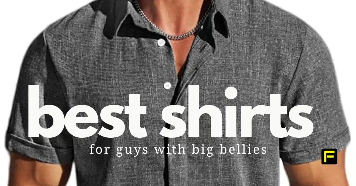 Best Shirts for Guys with Big Bellies. Featured image.