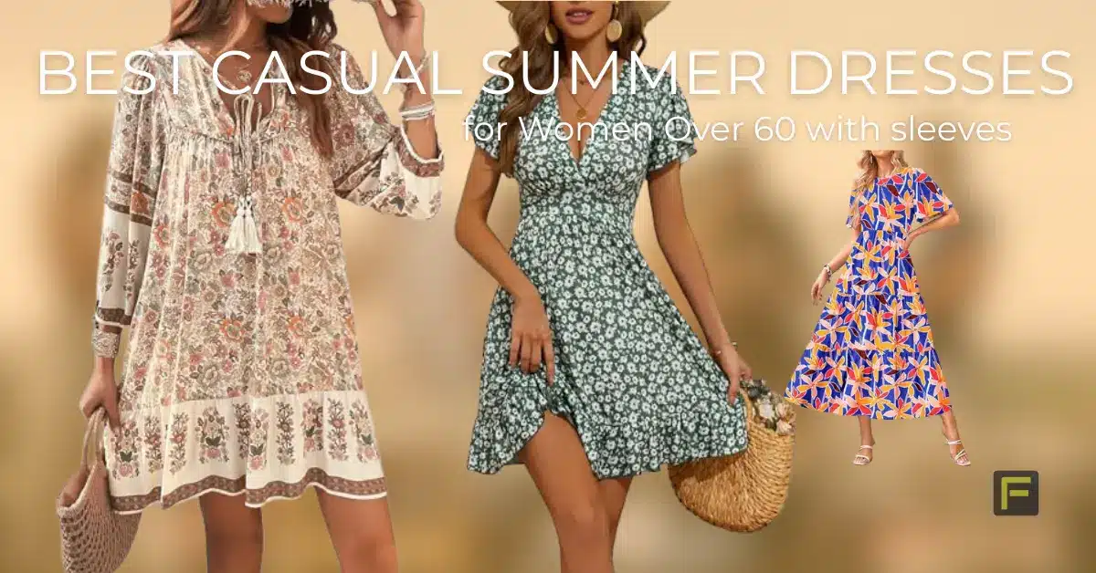 Casual Summer Dresses for Women Over 60 with Sleeves. Featured image.