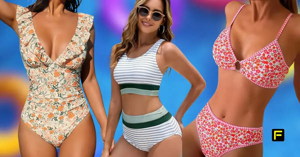 Best Petite Bathing Suits for Women Over 60. Featured image.